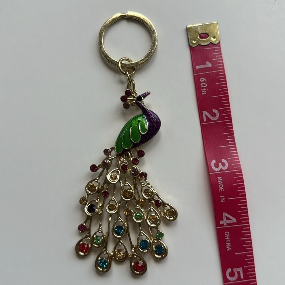 Colorful Peacock Keychain - Picture 4 of 4